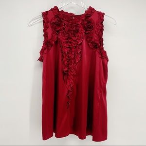 NWT Elie Tahari Vicki Blouse China Red Size Medium